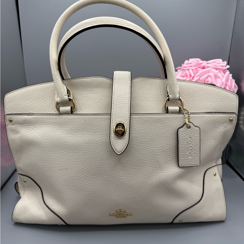 Coach Ivory Leather Satchel